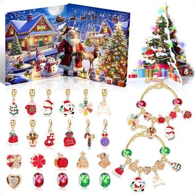 Pulseira de Natal infantil DIY pulseira de contas de cristal pulseira de luxo leve com diamantes