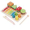 3 in 1 Wooden Sorting and Stacking Toy Magnetic Fishing Game Xylophone Music Instrument Montessori T