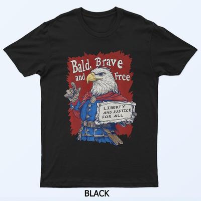 Mens Patriotic Bald Man Bald Eagle 4th of July America T-Shirt