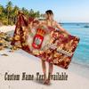 Poland Football Design Beach Towel Custom Text Large Towel for Beach Vacation