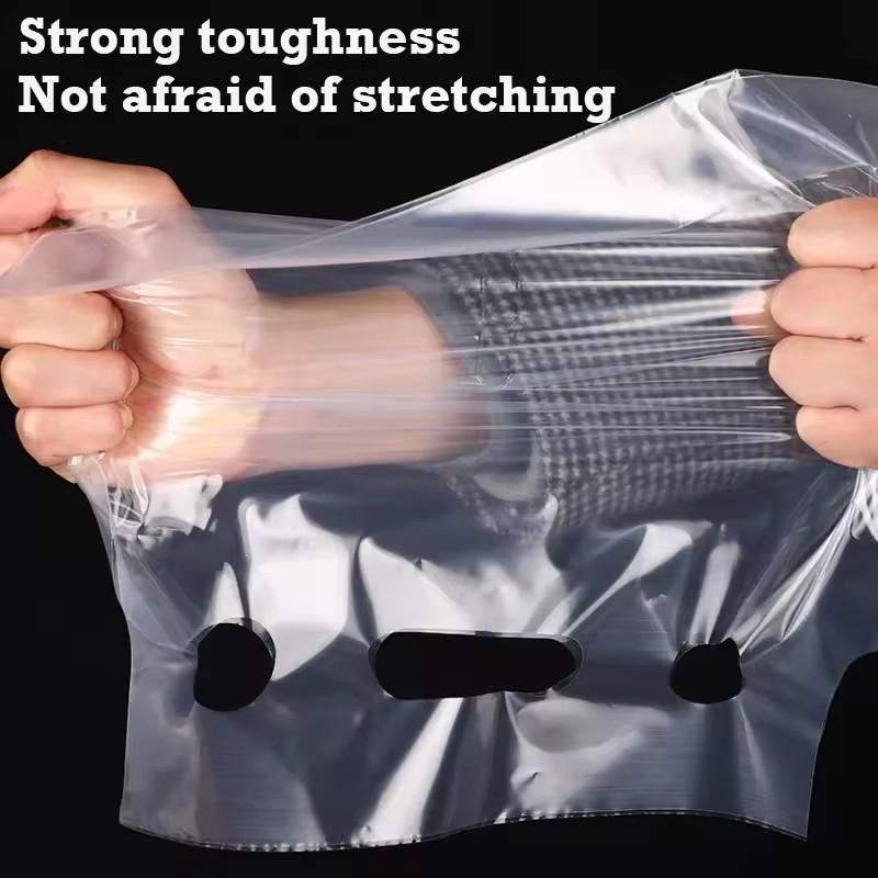 100Pcs Clear Plastic Packaging Bag Single/Double Cup Coffee Take-Away Bags Milk Tea Beverage Storage Bags Tote Carrier Pouches
