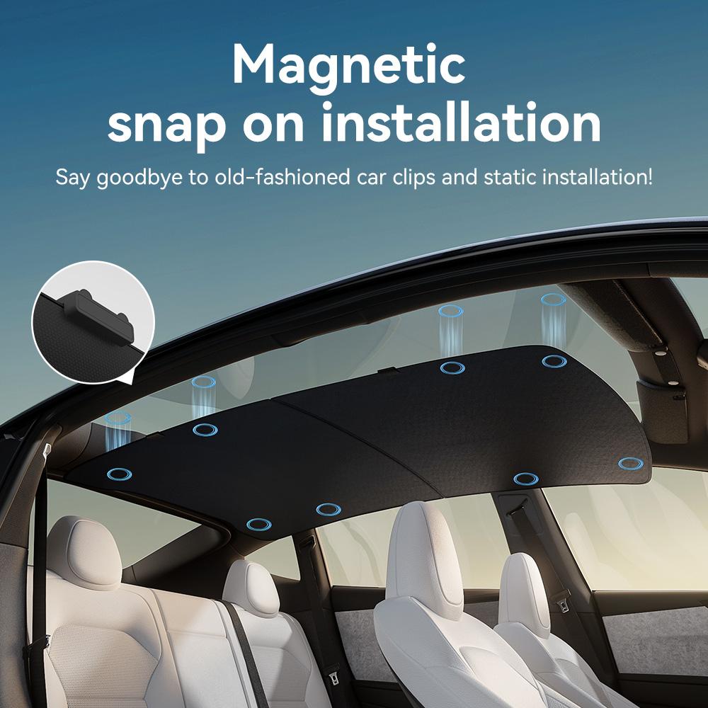 YZ For Tesla 2025-2026 Model 3 Y Juniper Highland Graphene Black Sky Screen Sunshade Honeycomb Skylight Magnetic Sunshade Panel