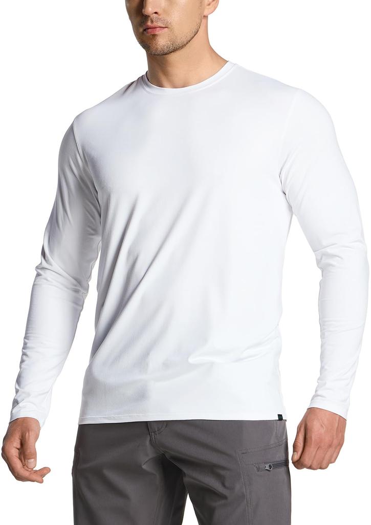 CQR Outdoor Long UV Moisture Quick Raglan Cool Everyday Strength Mountain Track Tennis Men's UPF50+ Shirt, Sleeve, Protection, Wicking, Drying, Style,
