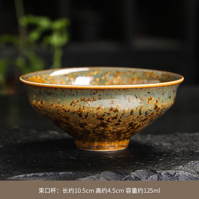 Ceramic Teacup Large Crystal Glaze Gongfu Tea Cup Personal Use Only Luxury Tea Mug For Home Office Desk Collection Gift
