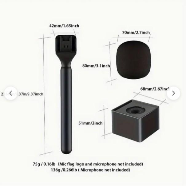 Universal Lavalier Street Reporter Microphone and Handheld Pole for Interviews