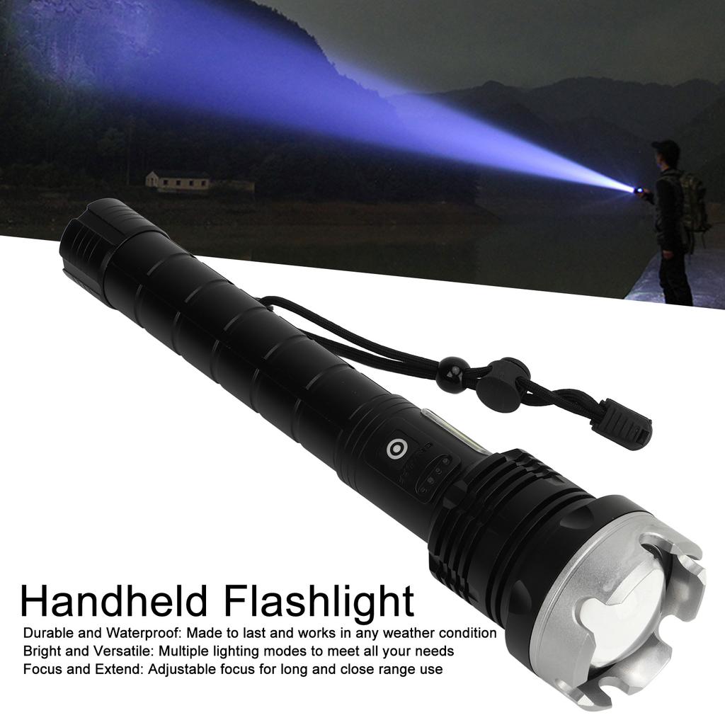Outdoor Flashlight Super Bright Torch USB Rechargeable Zoomable Retractable Aluminium Alloy Shell Waterproof Flashlight for Camping Travel