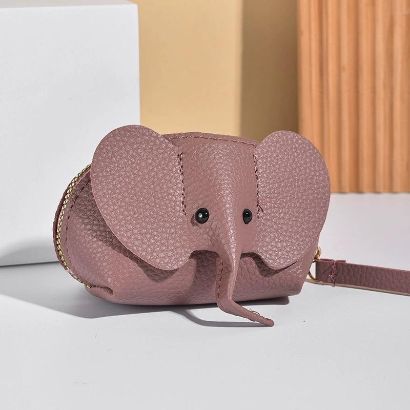 Kožená taška na peníze Pu Leather Peněženka Dámská Peněženka na mince s kroužkem na klíče Multifunkční úložné tašky na zip Pouzdro na klíče