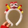Cute Red Festive Plush for Hairband Horse-Zodiac Doll Headband Festival Performance Accessory Handmade Japan Korean Style