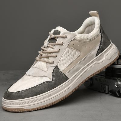 Men's Shoes British Style Soft Sole Breathable Trend Fashion Mesh Shoes Casual Sports Shoes Thick Baseplate Shoes Men