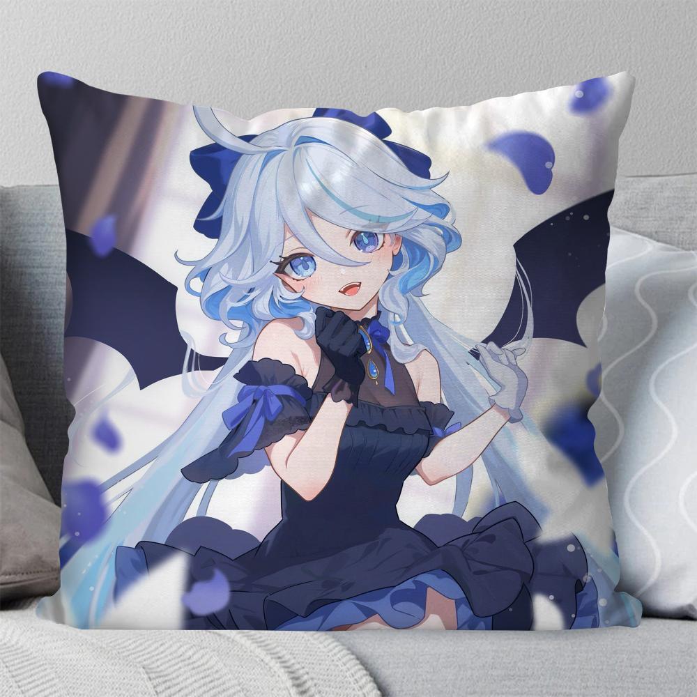 Furina Animation Spiel G-Genshin I-Impact Kissenbezug Quadratisches Kissen Schlafzimmer Sofa Freizeit Komfort Wohnzimmer Heimdekoration 40X40