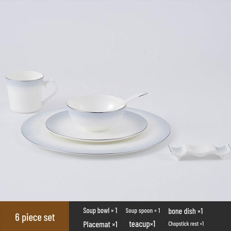 

Premium Gradient Grey Bone China Dining Set