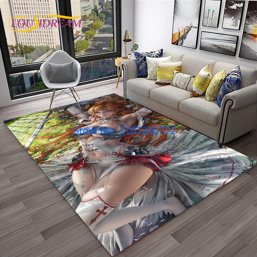 3D Anime Game Character Sexy Lace Girls Cartoon Carpet Rug Carpets 120x160cm Decor for Living Room Bedroom Sofa Kids Floor Mat