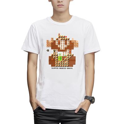 FinePlus Short Sleeve Super Mario Bros. Mario Pixel Mario Maker Retro Character T-Shirt