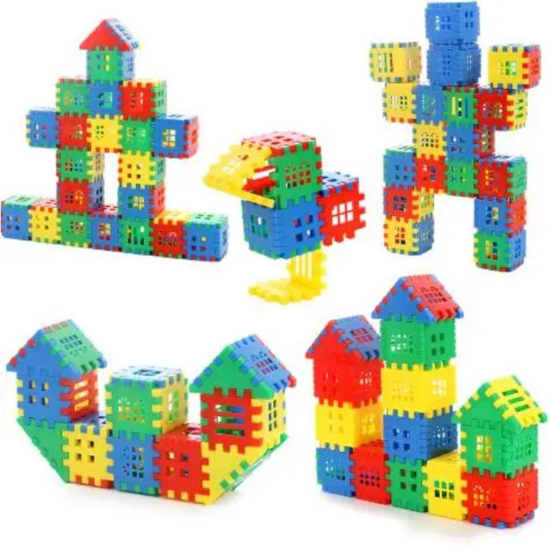 24pcs/lot Baby Paradise House Spelling Puzzle Plastic Blocks City DIY Creative Model Figures Educational Kids Toys
