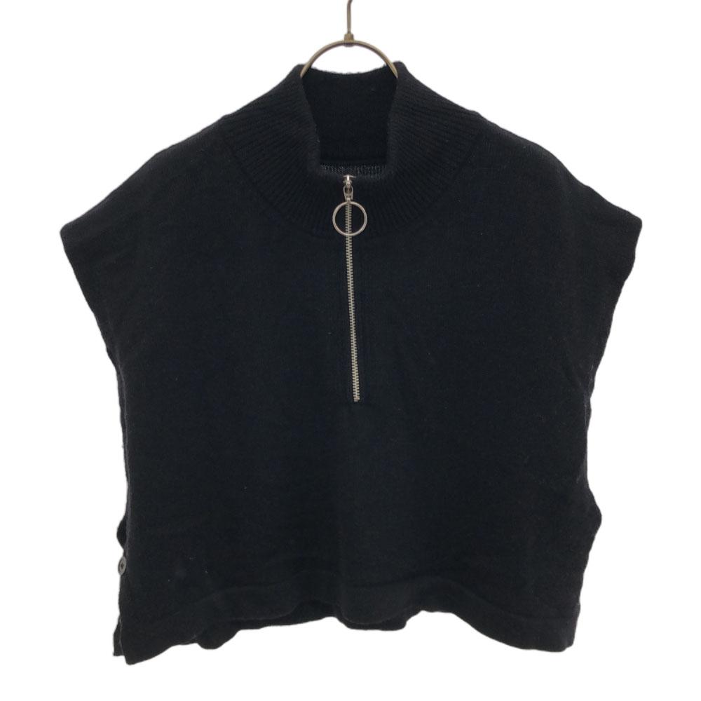 

ALLEGE сделано в Японии Вязаный жилет на молнии половинной длины черный Женский Б/У