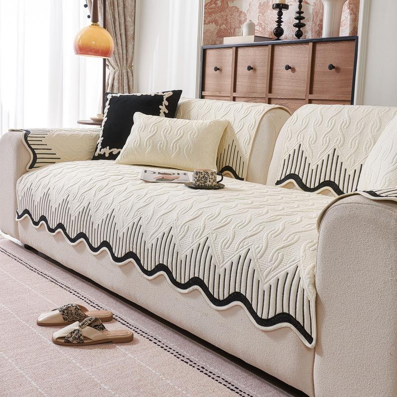 Cream Wind Sofa Cushion  New Four-Season Universal Non-Slip Seat Cushion Light Luxury High-End Leather Sofa Cover Towel