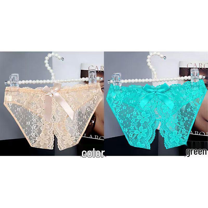 Women's Lace Bow Seamless Open Crotch Panties: Sexy, Hot, and Breathable