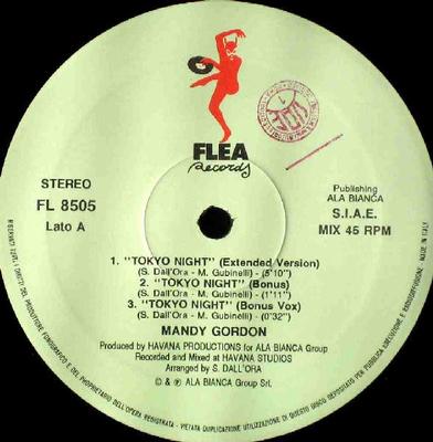 Płyta 12-calowa MANDY GORDON - Tokyo Night FL8505 Flea Records 1991 Włochy Dance & Electronica Używana