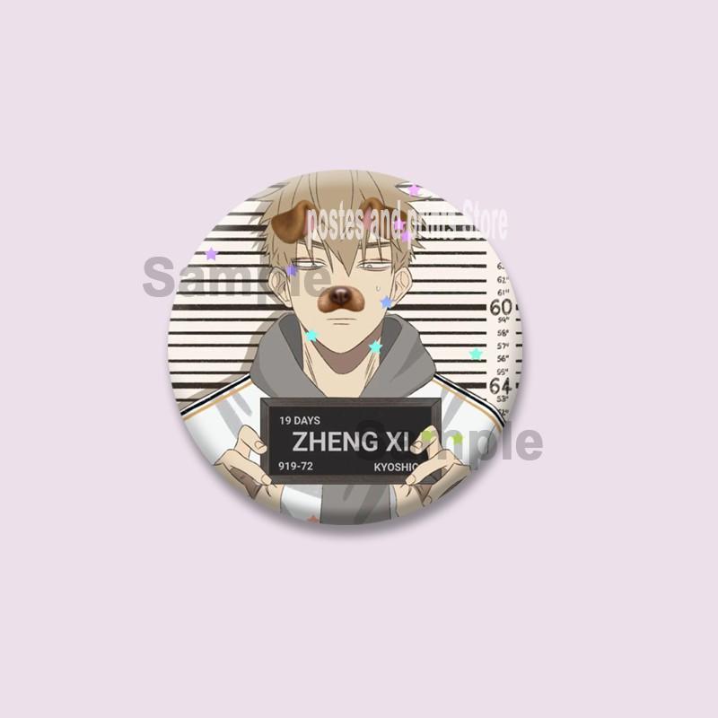 Manhwa BL Coreano Spilla a Moneta Cartone Animato Spille di Plastica Cartone Animato Mo Guan Shan He Tian Spilla Gioielli Regalo Zaino Cappello Accessori per Risvolto