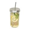 Yousheng Glass Straw Tumbler with Lid 650ml Large Capacity Mason Jar Cup for Iced Coffee & Bubble Tea Leak-Proof Reusable Cold Drink Cup for Home