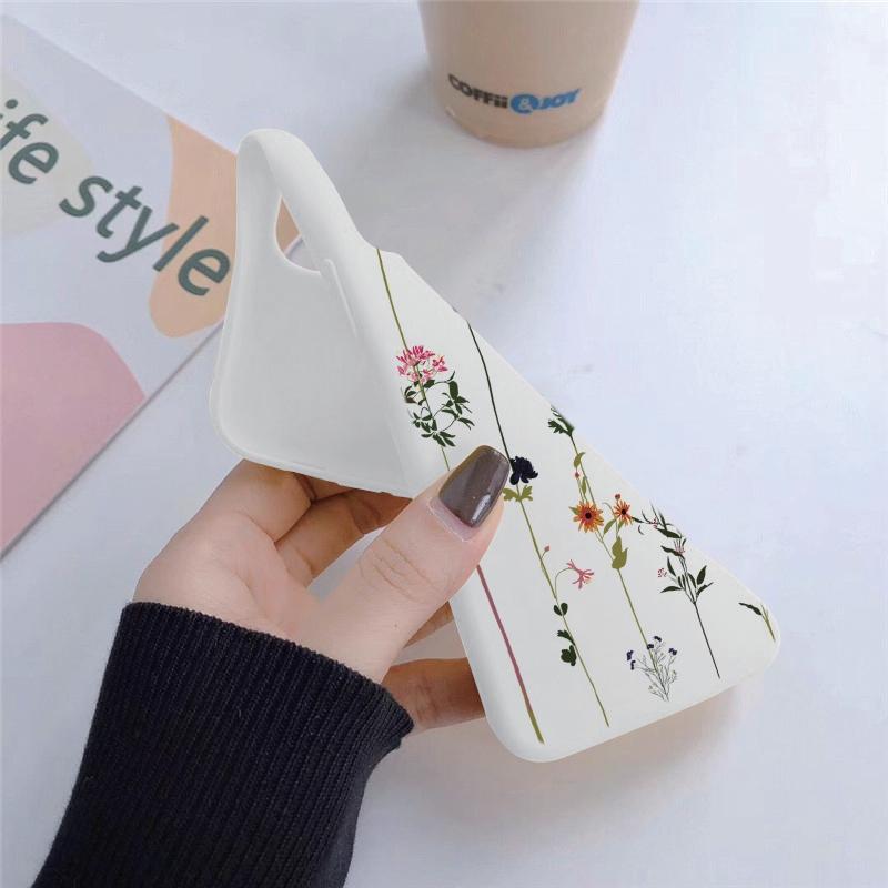 Flower Patterned Soft Silicon Case For Xiaomi Redmi Note 13 Poco C65 Samsung M35 A55 S24 iPhone Huawei Honor Realme Camera Protective Shockproof Cover