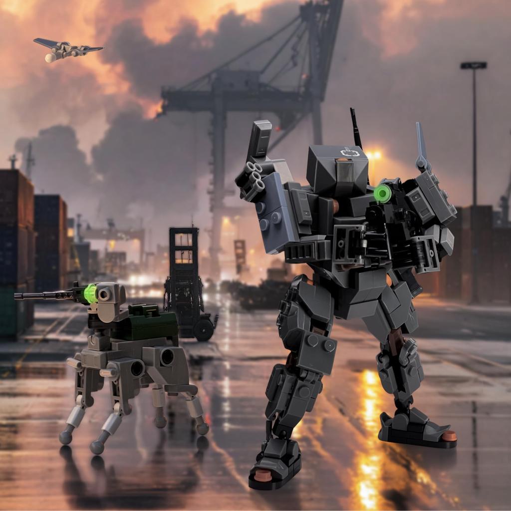 MyBuild Armed Forces Alpha Pathfinder 6020 - Reconnaissance Tactical Mech | Scout Drone & Dog-like Quadrupedal Support Bot | Articulated Robot Model |