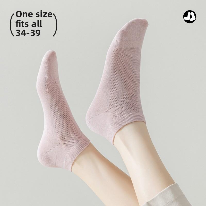 5 Paar Damen Sommer Reine Baumwolle Schweißabsorbierend Atmungsaktiv Mesh Nahtlos Unsichtbare Deodorant Socken