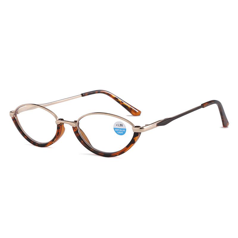 

Stylish Metal-Frame Blue Light-Blocking Reading Glasses Women s INS Style Minimalist Ultra-Lightweight Presbyopia Eyeglasses 0 леопардовый