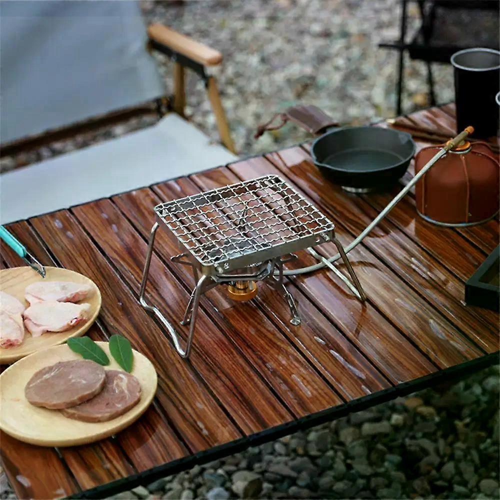 Multifunctional Folding Campfire Grill Portable Stainless Steel Camping Grill Grate Gas Stove Stand Outdoor Wood Stove Stand