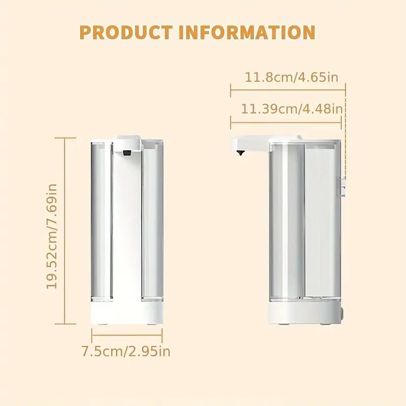 500ML White Smart Touchless Liquid Hand Pump Sanitizer Washing Machine Wall Mounted Intelligent Automatic Sensor Soap Dispenser