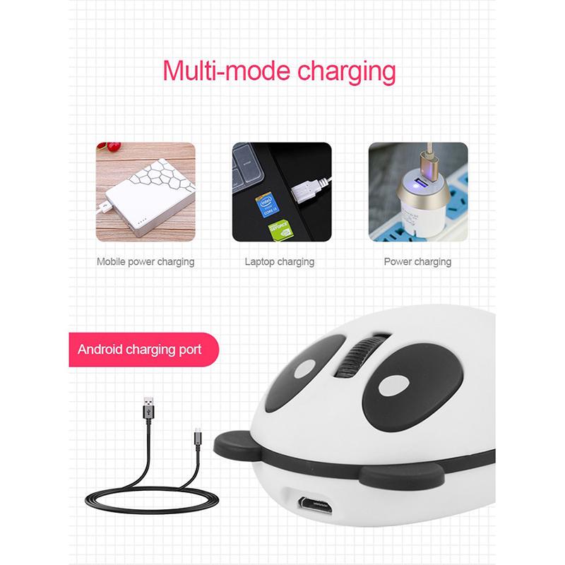 VAORLO Bluetooth Wireless Mouse Computer Optical Mouse Cute Cartoon Panda 1200DPI Mause Gaming Mice