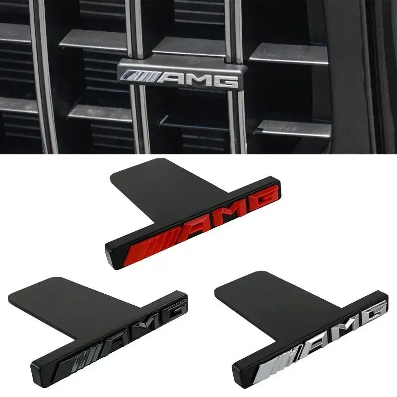 3D ABS Logo AMG Emblem Car Front Grille Badge Mercedes Benz GLC A B C E Class W204 W205 W212 W213 GT AMG Sticker Accessories