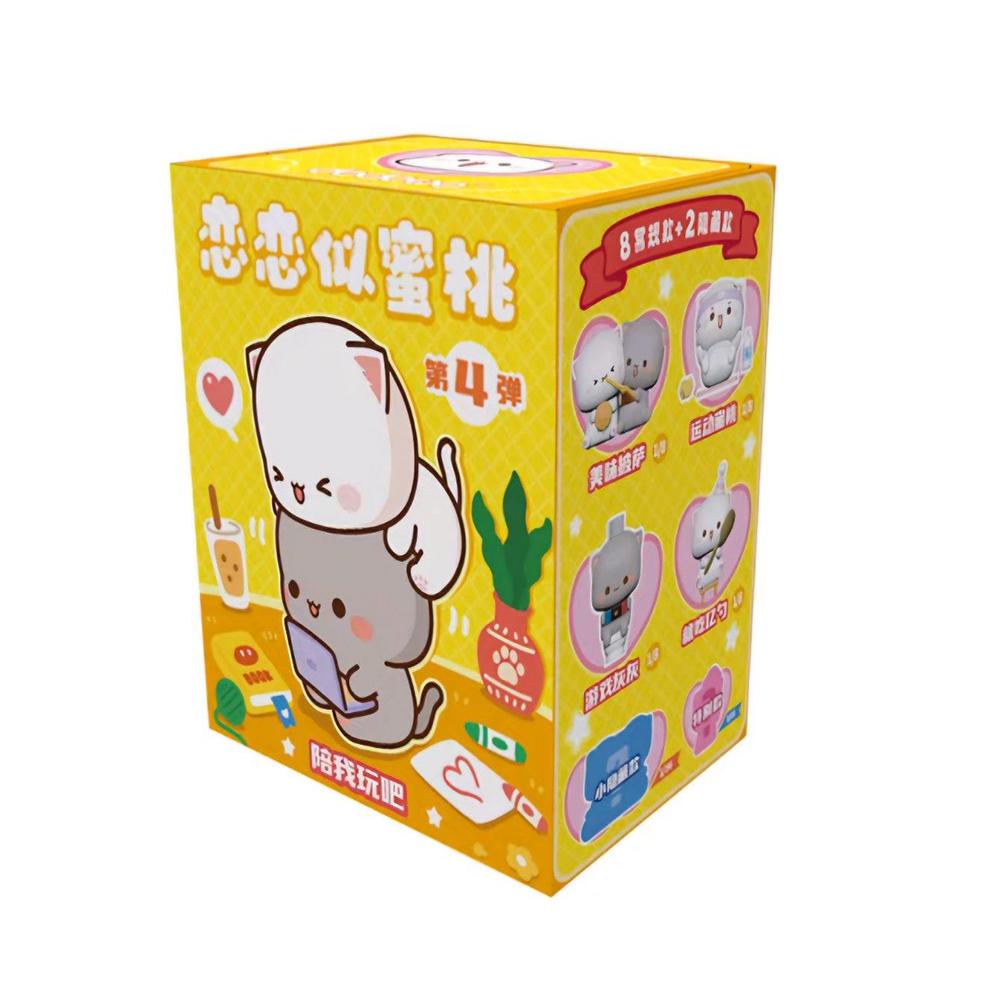 

Серия 4 котиков Митао Blind Box Загадочная коробка Игрушки Кавайный кот Угадай Слепой мешок Фигурка Модель Украшение для дома Настольные украшения для офиса