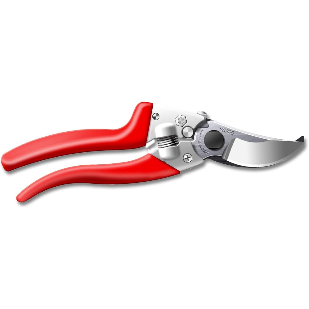 Ars Corporation V-8PRO Premium Pruning Shears Ergonomic Handle Stainless Steel Blades Gardening Tool