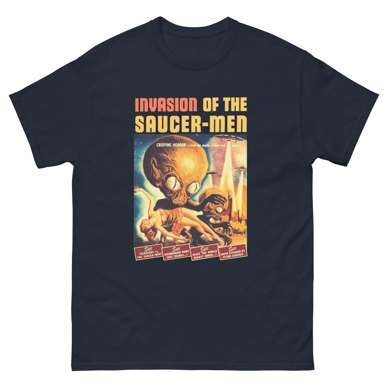 Invasion of the Saucer-Men T Shirt | Vintage Sci-Fi Horror | Retro Movie Tee M