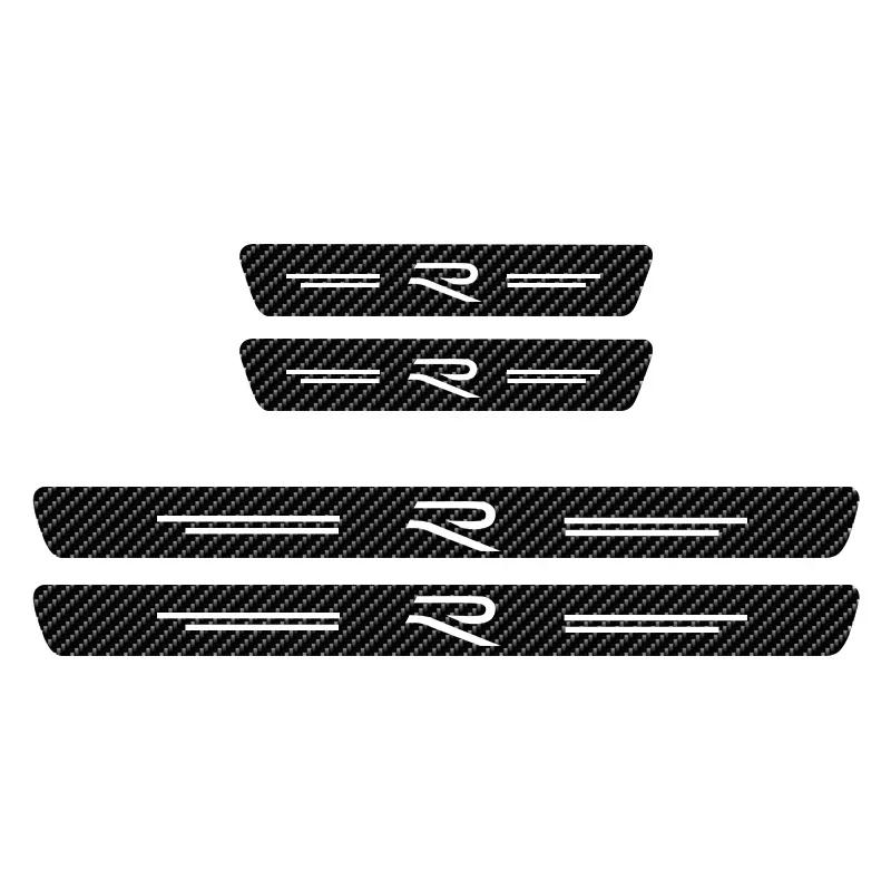 2026 Hot VOLKSWAGEN Carbon Fiber Car Door Sill Protector Stickers for Volkswagen VW Rline R Line Polo Touran Tiguan Jetta T5 Gol zf7