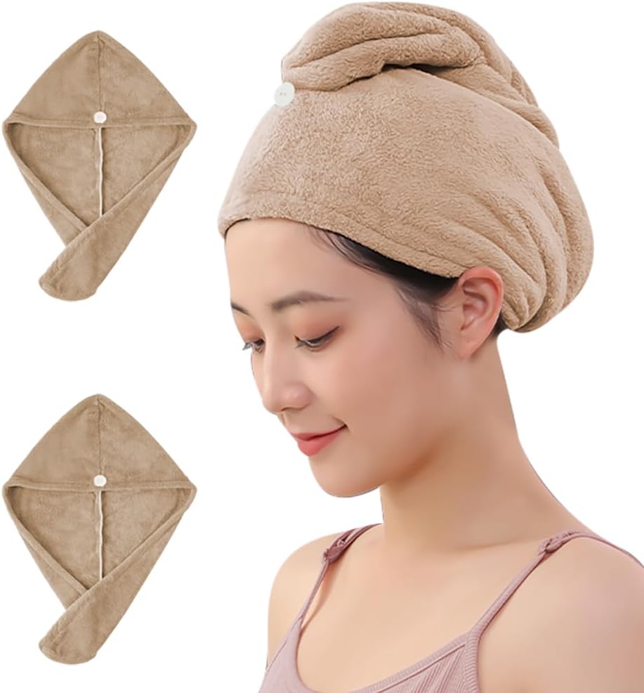 Quick Drying Hair Towel Women's Bathroom Accessories Care Hat Strap Buckle Sauna Towel