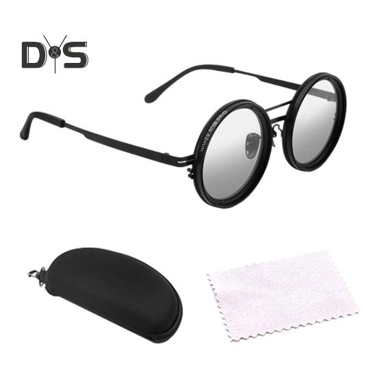 

Солнцезащитные очки с регулируемым тонированием для мужчин и женщин, защита от ультрафиолета, круглые поляризованные солнцезащитные очки в стиле ретро с градиентными линзами для вождения на пляже серый