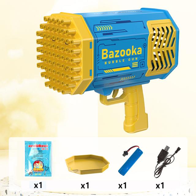 Soap Bubbles Gun Rocket 69 Holes Bubbles Machine Gun Launcher Automatic Blower Soap Toys For Kids Children Gift Pomperos Toys