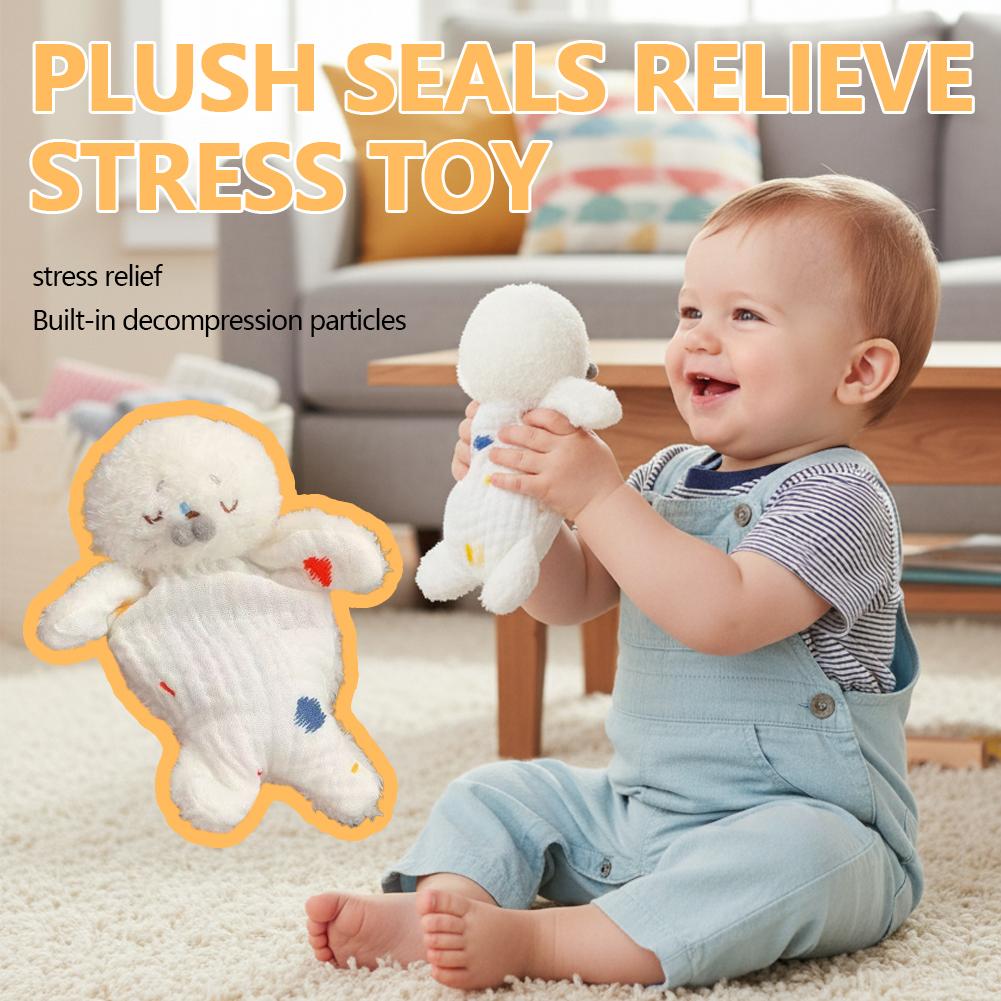 Stress Relief Plush Toy Cute Seal Bean Bag With Hanging Rope Funny Sensory For Stress Relief & Kids H6D1