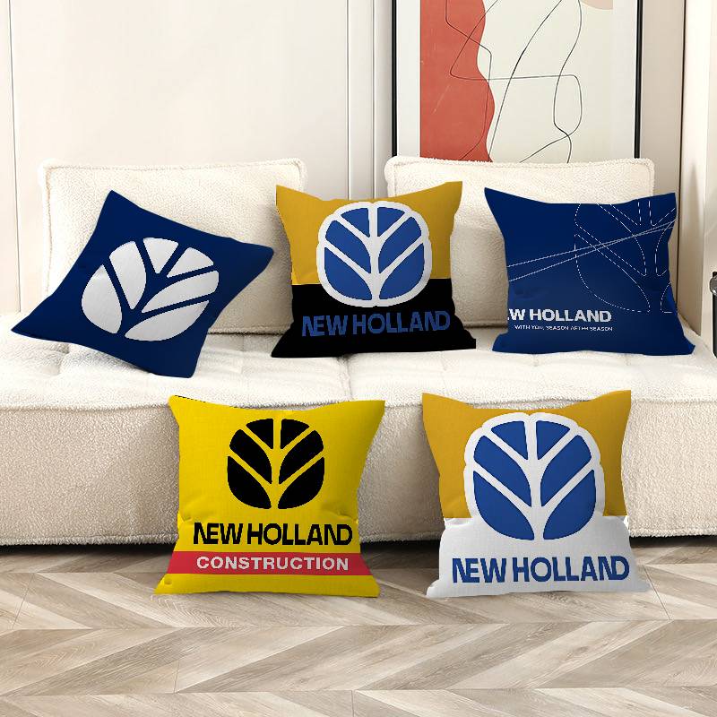 Fine Glasses Unisex New Holland Logo Office Cushion Pillowcase Car Cushion Cover45x45cm Lumbar Pillowcase Sofa Pillowcover