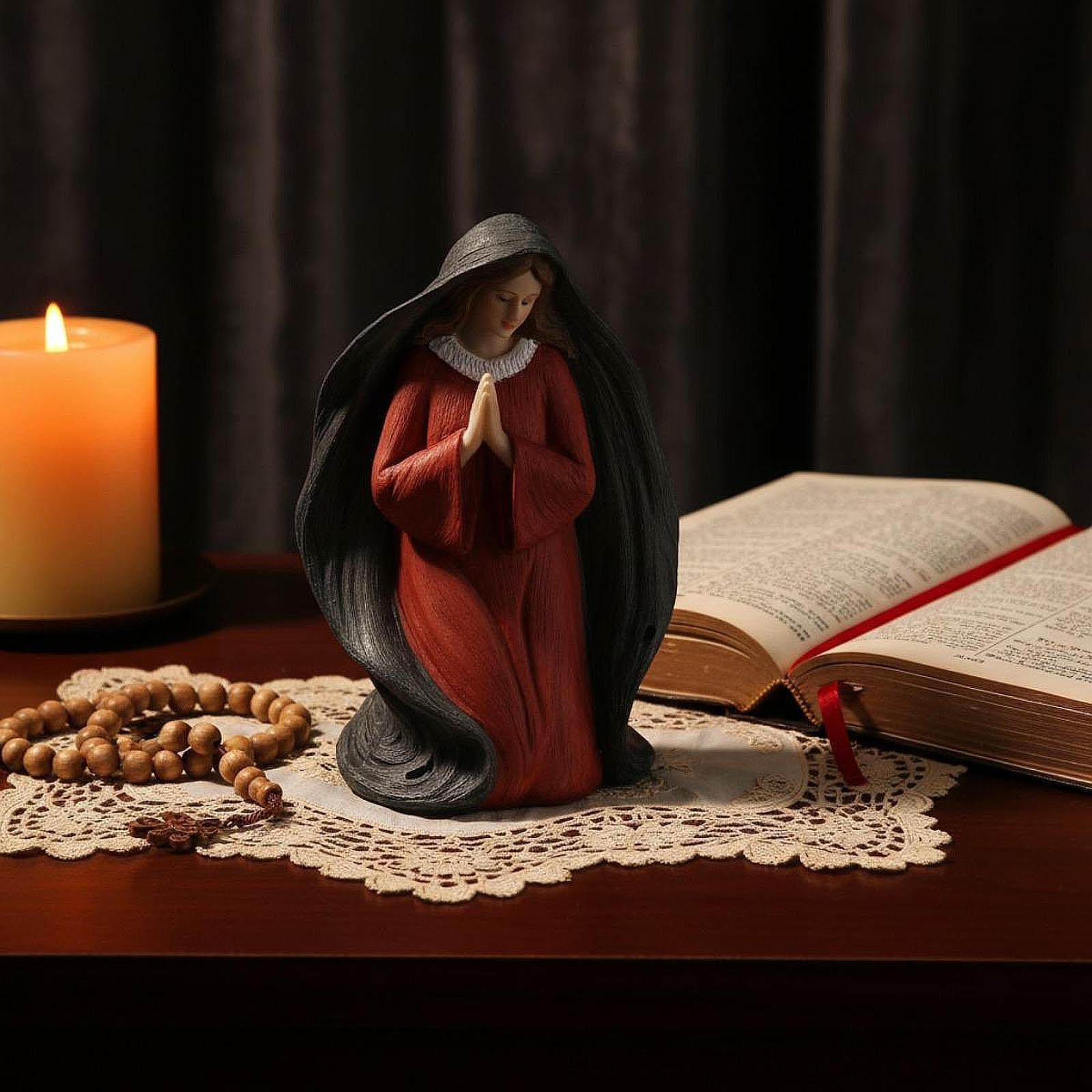 

Mary Figurine Resin Sculpture Handmade Creative Home Decor Nun Religious for Cabinet