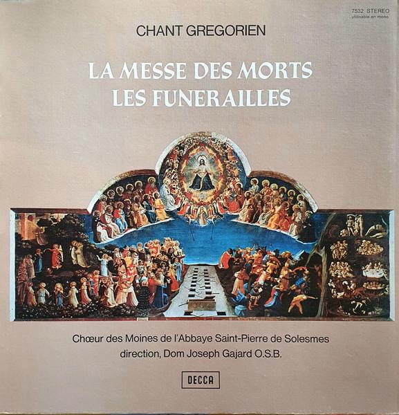 

LP Record CHUR DES MOINES DE LABBAYE SAINT Chant Grgorien La Messe Des Mort 7532A Decca 1967 France Classical Used