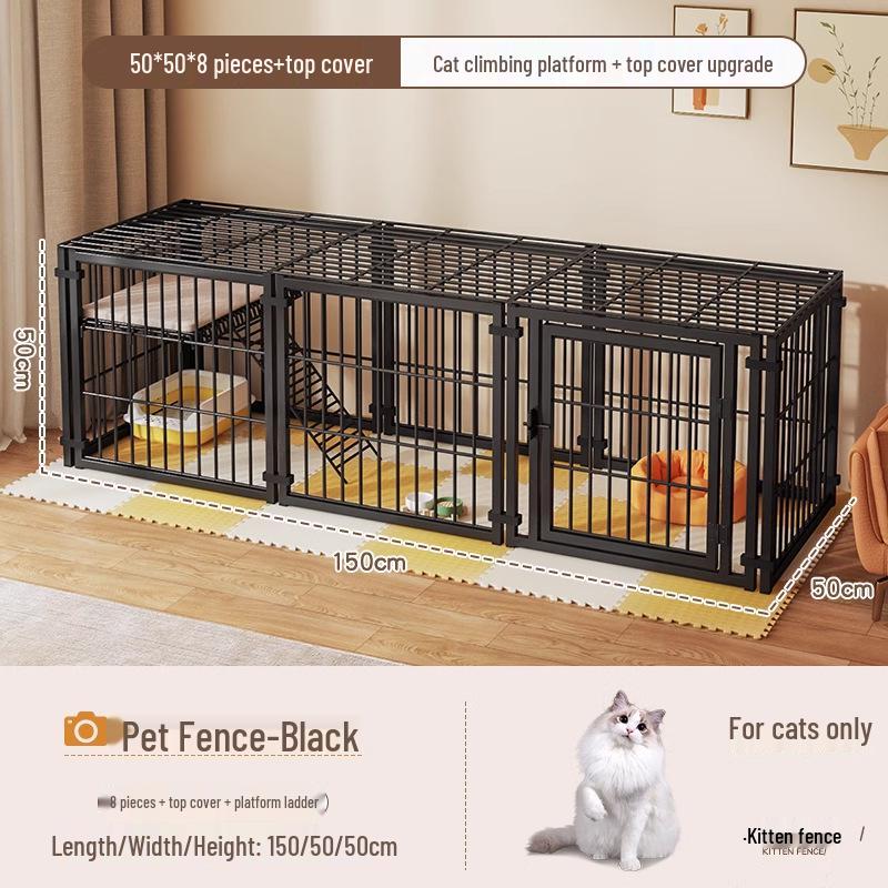 Cage pour chien de taille moyenne et grande avec clôture supérieure - Maison-villa pour chat et chien, Assemblage libre pour chats et chiens