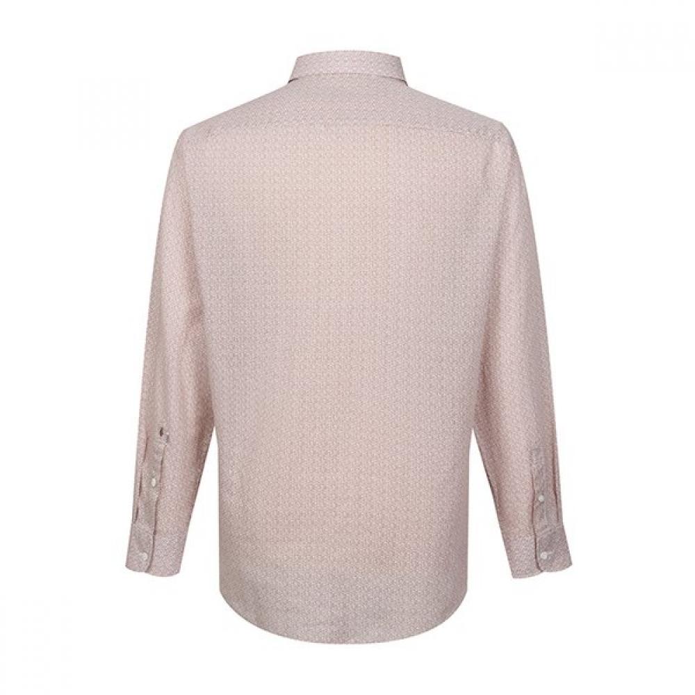 Vanbrough Luxurious Linen Blend Square Print Classic Shirt Bossg1071 Bw