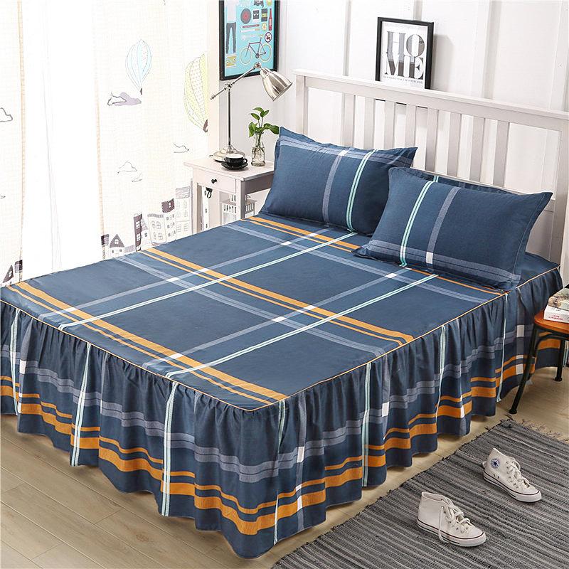Bed Skirt Cotton Bedspread Set Embroidery Bed Dress Pillow Cases 3 Pieces/Set For King/Queen Double 1.5/1.8/2M Sheet Cover
