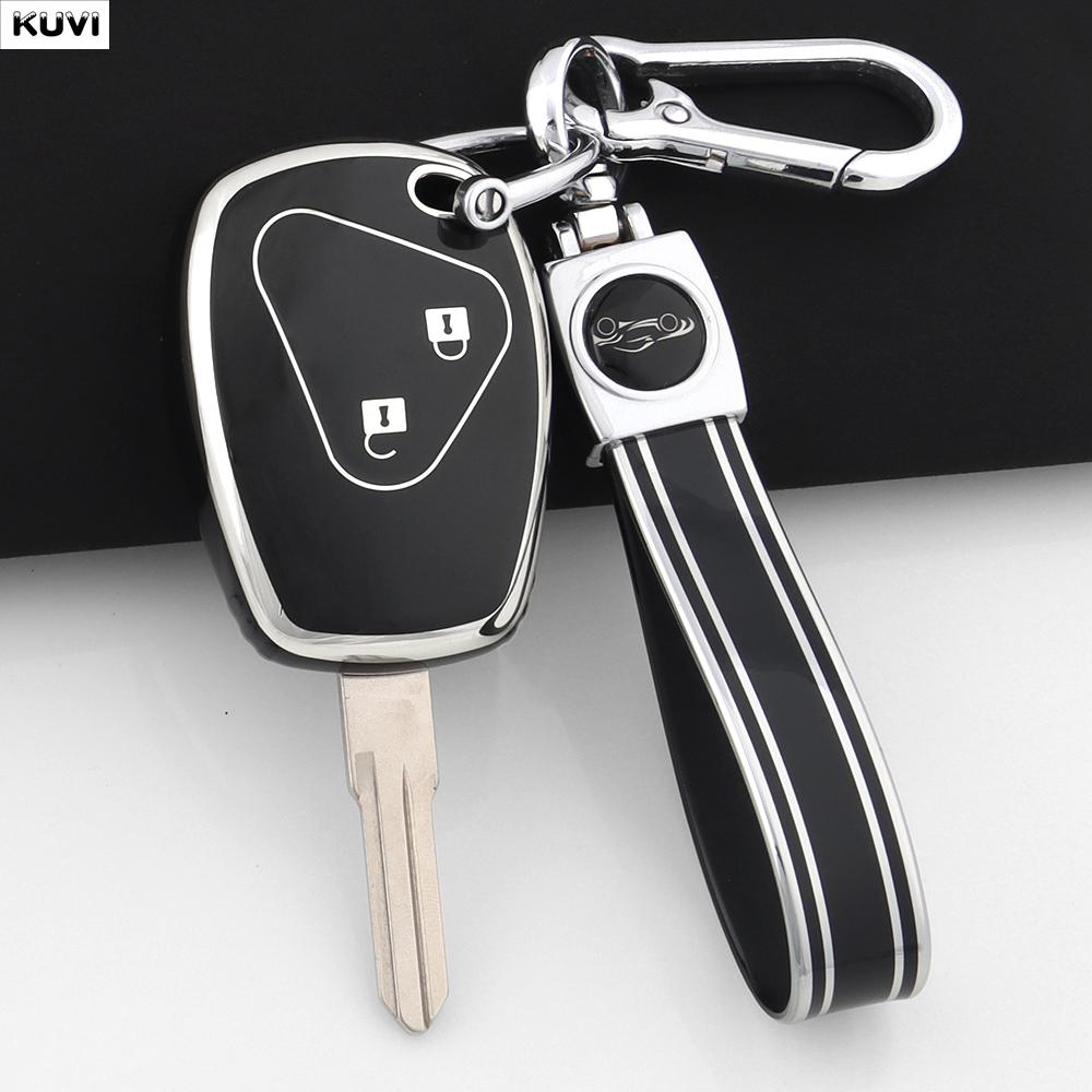 Fit For Renault Trafic Clio Duster Logan Dacia Sandero Fit For Nissan Terrano Almera Fashion Tpu Auto Key Fob Cover Case Protector Key Ring