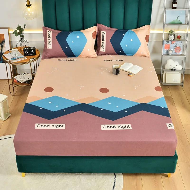 Pure Cotton Thickened Brushed Mattress Cover Breathable Double Skin-friendly Dust Cover 180*200