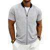 HNXC Men's Vintage Casual Solid Color Print Summer Spring Short Sleeve Stand-up collar Jackets & Coats Classic Exquisite
