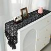 Creative Floral Cut-Out Lace Table Runner Bow Trim Long Strip Table Cover Vintage Romantic Decorative Table Cloth TV Cabinet